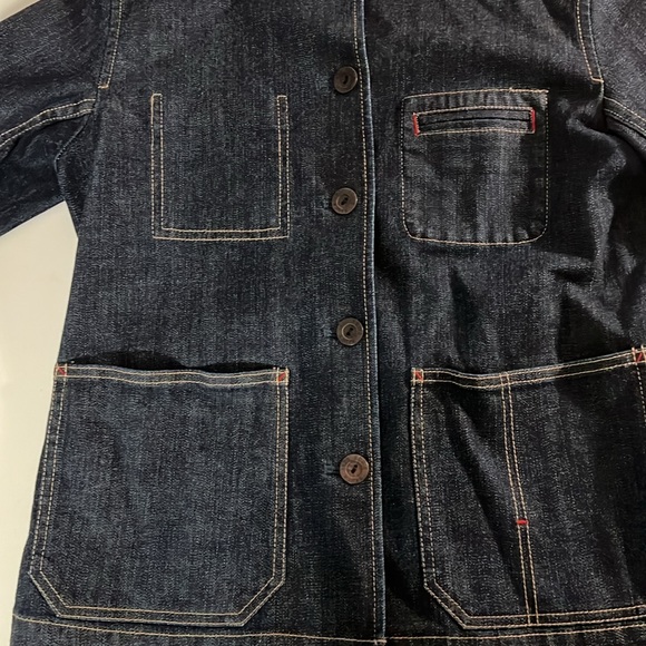 Eddie Bauer Outdoor Outfitter Button Down Denim Jean Jacket Size Petite Small - Picture 5 of 9